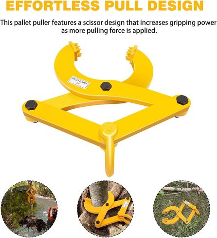 Pallet Puller,3T/6600 LBS Capacity Pallet Jack Puller,Heavy Duty Single Scissor Clamp for Forklift Chain,Pulling Pallets,6.7 Inch Jaw Opening in Saudi Arabia