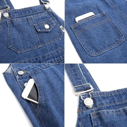 3-14 Years Kids Big Girls Jumpsuits & Rompers Distressed Bib Denim Overalls Blue Long Jeans Stretchy Ripped Jeans in Kuwait