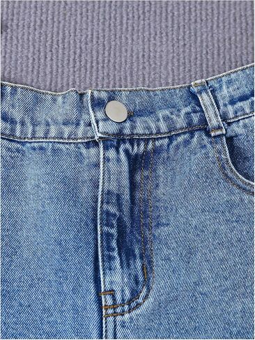 GORGLITTER Girl's Ripped Distressed Jean Shorts Raw Hem High Waist Straight Leg Denim Shorts in Saudi Arabia