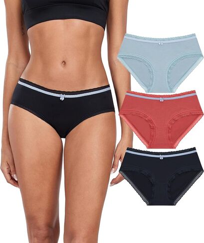 Anliqi Womens Cotton Hipster ملابس داخلية سراويل داخلية للنساء للنساء البيكيني باك باك ناعم ولطيف للتنفس S-3XL in Saudi Arabia