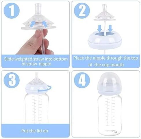 ChengFu Baby Bottle Lid, Baby Bottle Straw Lid, Baby Bottle Straw Cup Compatible with Philips Avent Baby Bottle, Food-Grade Silicone Material, BPA-Free, Spill-Proof in Saudi Arabia
