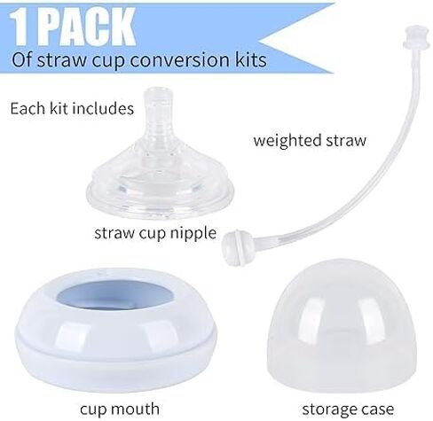 ChengFu Baby Bottle Lid, Baby Bottle Straw Lid, Baby Bottle Straw Cup Compatible with Philips Avent Baby Bottle, Food-Grade Silicone Material, BPA-Free, Spill-Proof in Saudi Arabia