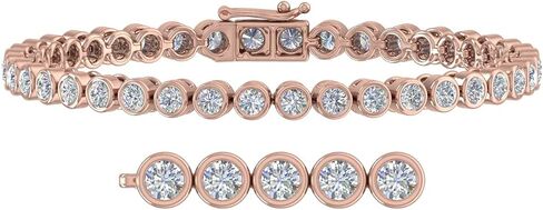 5 Carat Bezel Set Diamond Tennis Bracelet in 10K Gold (7.5 Inch) in Saudi Arabia