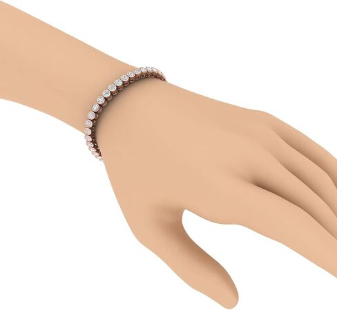 5 Carat Bezel Set Diamond Tennis Bracelet in 10K Gold (7.5 Inch) in Saudi Arabia