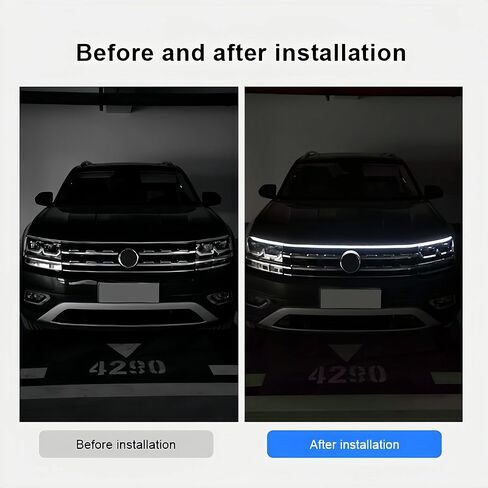 Car led Hood Lights,Multicolor 120modes (70 Inch) 12V, Dynamic car Hood led Strip,Multi Color neon Light kit for car Hood in Saudi Arabia