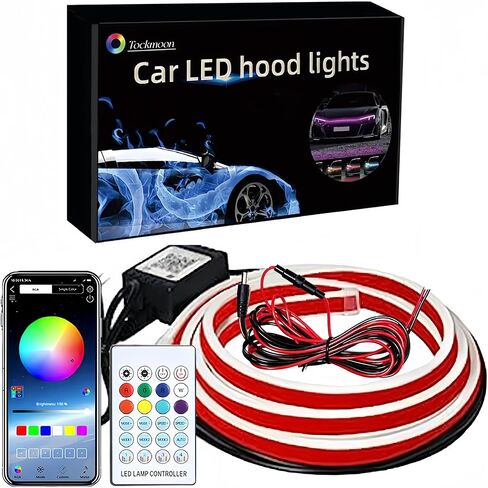 Car led Hood Lights,Multicolor 120modes (70 Inch) 12V, Dynamic car Hood led Strip,Multi Color neon Light kit for car Hood in Saudi Arabia