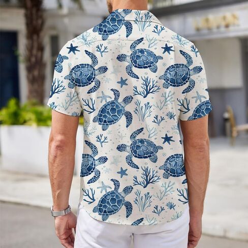Mens Funny Hawaiian Shirts 3D Graphic Button Down Short Sleeve Tropical Holiday Beach Aloha Shirt in Saudi Arabia