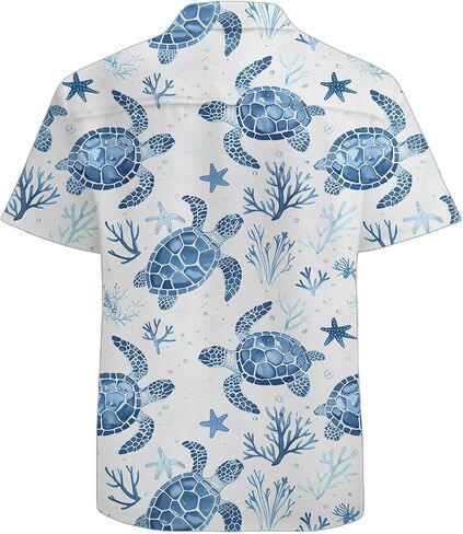 Mens Funny Hawaiian Shirts 3D Graphic Button Down Short Sleeve Tropical Holiday Beach Aloha Shirt in Saudi Arabia