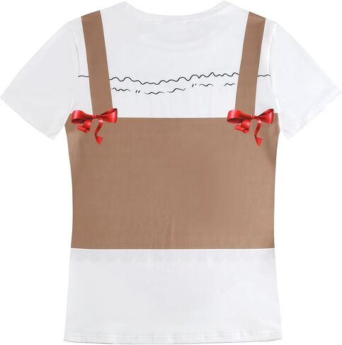 yolsun Bavarian Oktoberfest T-Shirts for Women, Adult 3D Dirndl Costume T-Shirt for Oktoberfest Carnival in Saudi Arabia