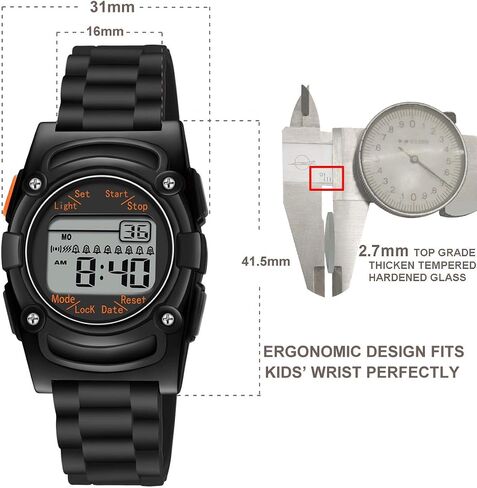 T TICCI Kids Digital 8 Alarm Vibrating Watch Medication Reminder Potty Urinary Training Vibration Pill Alert Vibra Medical Reminder for Children in Saudi Arabia
