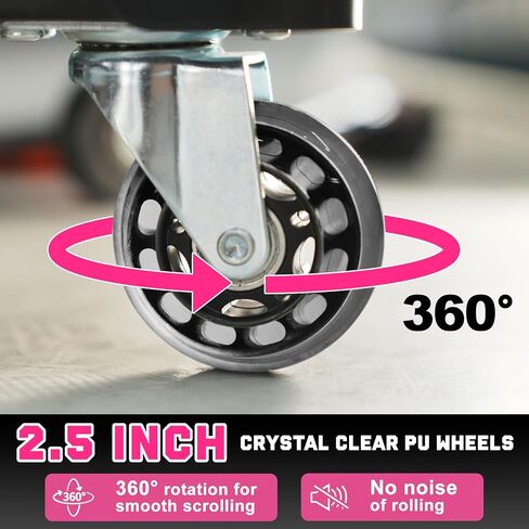 Rolling Mechanic Shop Stool with Wheels, Garage Mechanics Stool with 2 Layer Repair Tools Tray, Padded 360°Swivel Automotive Roller Creeper Seat Shop Chair, Heavy Duty, 330 LBS Capacity, Pink in Saudi Arabia