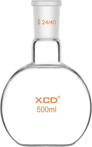 Glass Flask, Borosilicate Glass Flat Bottom Flask FBF Heavy Wall Single Neck Flat Bottom Boiling Flask with 24/40 Standard Taper Outer Joint, 250 ml in Saudi Arabia
