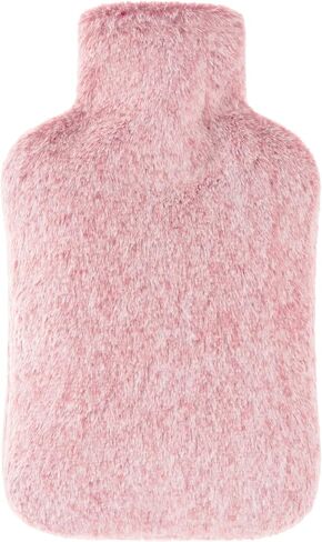 Hot Water Bottle with Luxury Cosy Faux Fur Cover, 2L Leakproof Hot Water Bag for Neck, Shoulder Pain Relief, Hot and Cold Therapies for Women,Men, Pink in Kuwait