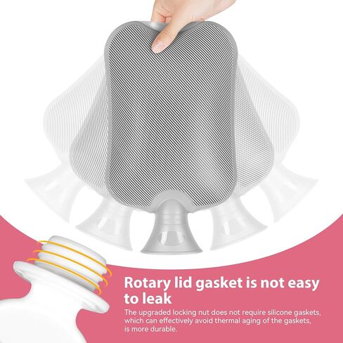 Hot Water Bottle with Luxury Cosy Faux Fur Cover, 2L Leakproof Hot Water Bag for Neck, Shoulder Pain Relief, Hot and Cold Therapies for Women,Men, Pink in Kuwait