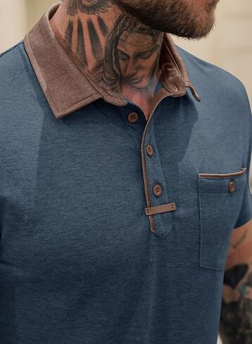 قميص البولو للرجال القميص التكتيكي الجولف الجولف مع جيب (S-XXL) in Kuwait