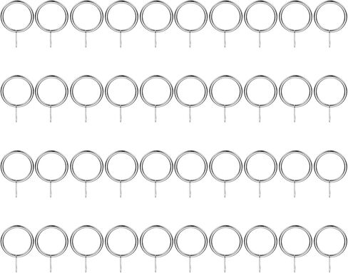 PATIKIL 40 Pcs Curtain Rings with Eyelets, 1" ID Sliding Smoothly Metal Drapery Ring Fit Up to 0.88" Curtain Rod, Black in Saudi Arabia