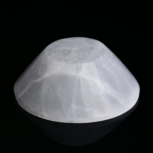 AMOYSTONE Selenite Charging Diamond Shaped Bowl 4"- Polished Selenite Crystal Charge Station for Cleansing Energy in Kuwait