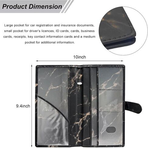 Car Registration and Insurance Holder, PU Leather Vehicle Glove Box Organizer with Magnetic Shut, Wallet Case for Insurance Card Driver License Document, Car Accessories (Beige, Matte) in Saudi Arabia