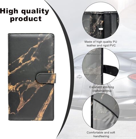 Car Registration and Insurance Holder, PU Leather Vehicle Glove Box Organizer with Magnetic Shut, Wallet Case for Insurance Card Driver License Document, Car Accessories (Beige, Matte) in Saudi Arabia