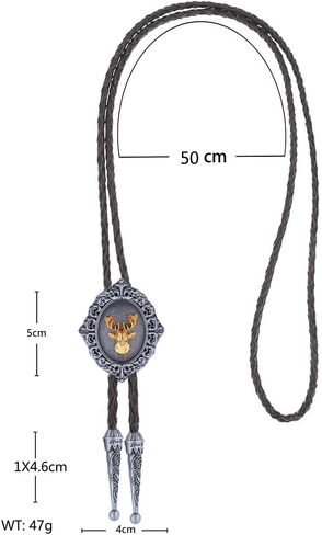 Jeilwiy Western Bolo Tie for Men Wedding Native American Cowboy Necktie Vintage Black Bolo Tie Gold in Saudi Arabia