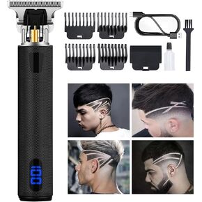 Professional Hair Trimmer for Men, Beard Trimmer Hair Clippers for Men, Cordless Rechargeable Hair Trimmer Metal Body Cutting Grooming Kit,Beard Shaver Barbershop