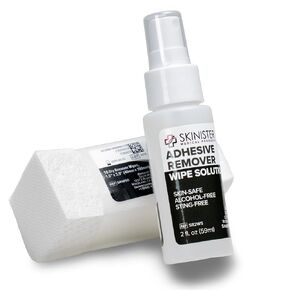 Medical Adhesive Remover for Skin | Hybrid Wipes | Ostomy, Wig, Tape & Bandage Adhesive Remover | 50 Dry Wipes + 2oz Spray Solution