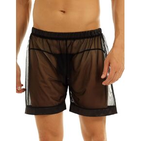 YiZYiF Men's Loose See Through Gauze Pants Lingerie Breathable Underwear