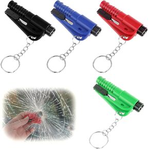 4 PCS Window Breaker Cutter ، قاطع حزام الأمان ، وقاطع الزجاج والبقاء على قيد الحياة ، وأداة هروب في حالات الطوارئ ، ومكسلة نافذة تنطبق على جميع السيارات 4 لون