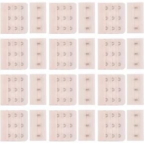 BENECREAT 30 Sets 3 Hook Bra Band Hook Strap, Skin Color Bra Back Clips, Bra Extender, Replacement Bra Clasp Extenders for Bra Underwear Sewing DIY