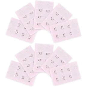 Allegra K 10 Pcs Women 3 x 2 Hooks Underwear Bra Extenders Straps Extension Light Pink