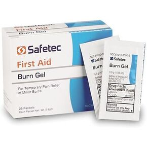 Safetec 50006 Burn Gel with Aloe Vera, Single-Use Pouches , Box, 25, Pouches, Pouches - Box of 25, 0.9 g