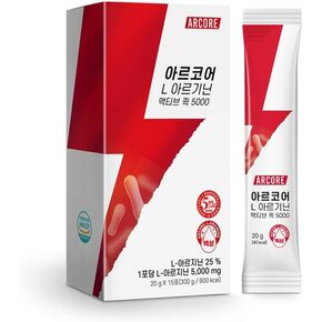 BOTO Arcore L-Arginine Active Quick 5000, High Dose Liquid Supplement, Supports Energy and Recovery, Patented Ingredients, Lemon Flavor 20g X 15 Sticks