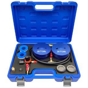ZKTOOL Charge Air Cooler CAC Boost Leak Tester with 4" 3.5" 3" Billet End Caps, Aluminum CAC Pressure Tester with 150 psi Regulator Extension Line US & EU Air Fittings for Class 7 & 8 Trucks