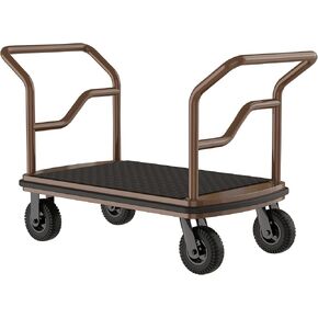 Luggage Cart for Hotel & Commercial Use – 600 lbs Utility Trolley with Rust-Resistant Steel Frame, Anti-Slip Carpet Deck, 8" Swivel Wheels – Ideal for Airport, Lobby, Resort