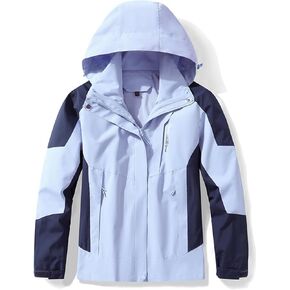 Men's Rain Jacket Hooded Waterproof Raincoat Lightweight Windbreaker