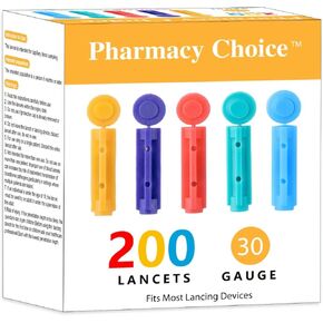 Blood Lancets,Twist Top Lancets for Lancing Devices,200 Count ，30 Gauge Diabetes Lancets for Blood Glucose Testing,Multicolored