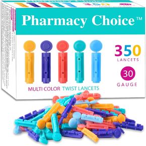 Blood Lancets,Twist Top Lancets for Lancing Devices,350 Count ，30 Gauge Diabetes Lancets for Blood Glucose Testing,Multicolored