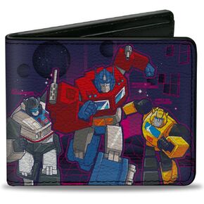 محفظة Hasbro المحفظة ، BIFOLD ، Transformers Autobots Rull Out Group Pose Blues ، Levegan Leather