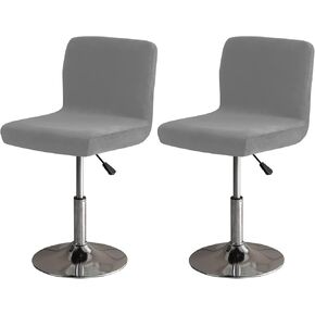 LightInTheBox Bar Stool Cover Square Swivel Bar Chair Seat Velvet Bar Stool Protector Cover for Counter Height Medium Low Back Chairs (2 Pack) (White)