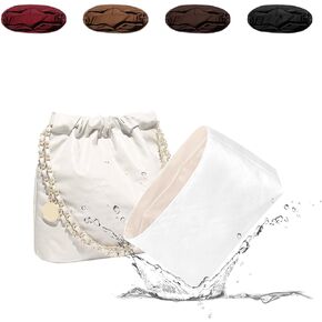 22 Bag Organizer Insert, Lightweight Bag Insert Compatible with Chanel 22, Waterproof Surface and Silky Satin Lining (Black, Small)