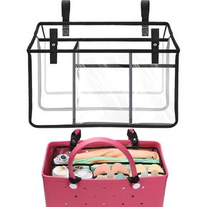 Apipi Clear Organizer Insert for Bogg Bag XL - Waterproof & Sandproof 5 Pockets Beach Bag Divider Accessory to Keep Neatly