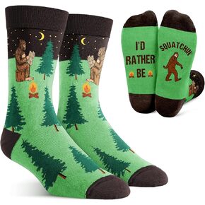 VICRAZY Bigfoot Gifts for Men, Women - Bigfoot Sasquatch Socks, Gifts for Dad, Husband, Grandpa - Stocking Stuffers for Men