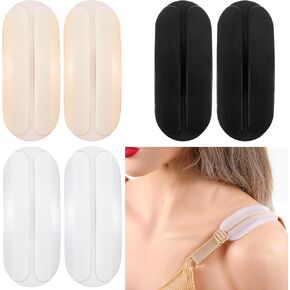 Xindojuz 6 PCS Silicone Bra Strap Cushion, Bra Strap Holders for Slipping, No Dents Bra Strap Gel Pads, Soft Non-Slip Shoulder Pads for Women Clothing, Bra Straps to Ease Shoulder Discomfort (3 Color)