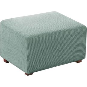 Flamingo P Stretch Ottoman Cover Square Ottoman Slipcovers Furniture Protector Folding Storage Stool Furniture Protector Soft Slipcover with Elastic Bottom (Small Size - Sage)