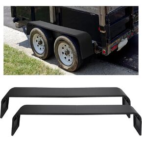 Tandem Axle Trailer Fenders for 13"-15" Tires-Detachable Trailer Fenders with Assembly Structure Design-Steel Diamond Tread Plate Tandem Axle,Compatible with Car Hauler/Cargo Trailers
