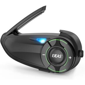 EJEAS Motorcycle Helmet Bluetooth Headset Q8, 6 Riders Group Talking 1000M Motorbike Helmet Mesh Intercom Communication System with Music Sharing/FM/Voice Assistant and IP67 Waterproof