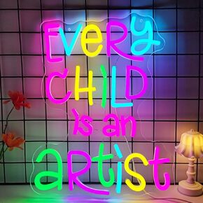 كل طفل هو علامة نيون فنان لديكور الجدران - ملهمة LED LED LED NEON LIGH