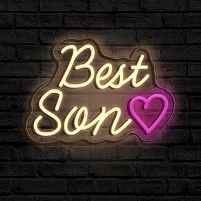 Best Mom, Dad, Son, Daughter, Sister, Husband Neon Light Sign LED Light Sign Suitable for Living Room, Bedroom, Kids Room Wall Decor, Father's Day, Mother's Day, etc. Best Gift for Family