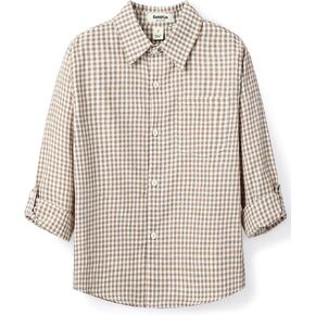 Boys Plaid Shirt Pure Cotton Toddler Button Down Shirt 3-10 Years in Saudi Arabia