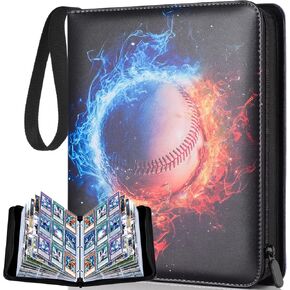 Baseball Card Binder 900 Pockets ، Binder Card Card Binder with Sleeves ، 50 Pages ، 3 Ring Trading Zipper Binder Card Album for TCG CCG MTG Baseball Card